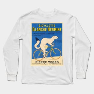 Bicyclette Blanche Hermine Vintage Poster 1926 Long Sleeve T-Shirt